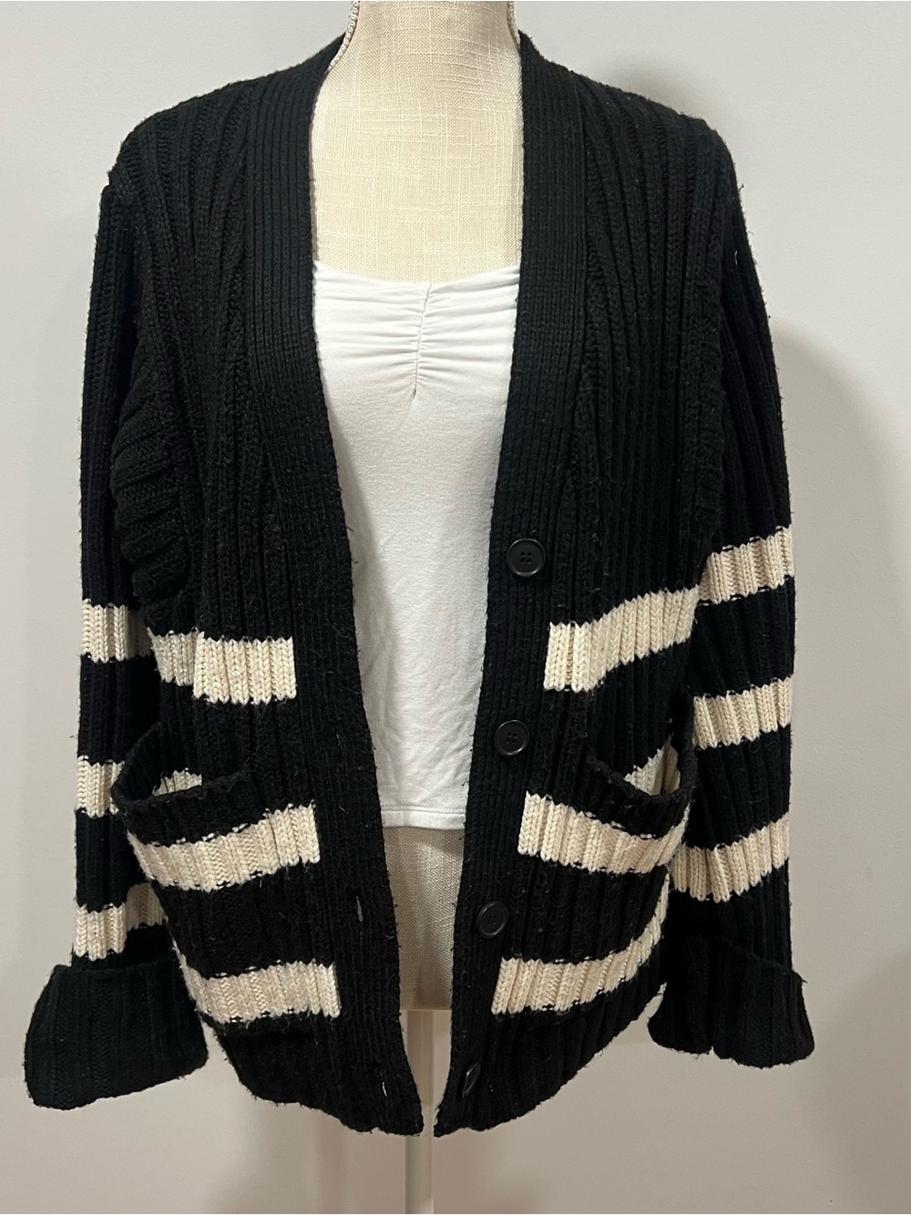 Zara Striped Cardigan Sweater